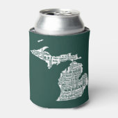 Groene staat van Michigan steden Blikjeskoeler (Blikje Voorkant)