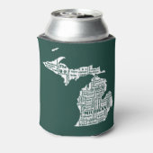 Groene staat van Michigan steden Blikjeskoeler (Blikje Achterkant)