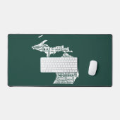 Groene staat van Michigan steden Bureaumat (Keyboard & Muis)