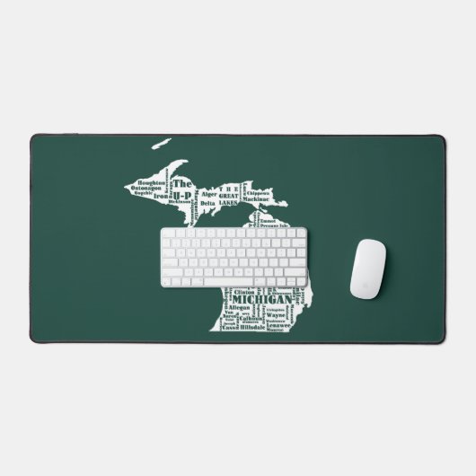 Groene staat van Michigan steden Bureaumat (Keyboard & Muis)