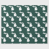 Groene staat van Michigan steden Cadeaupapier (Vlak)