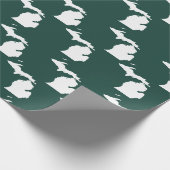 Groene staat van Michigan steden Cadeaupapier (Hoek)