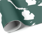 Groene staat van Michigan steden Cadeaupapier (Rol Hoek)