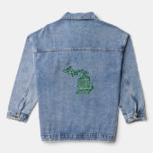 Groene staat van Michigan steden Denim Jacket (Achterkant)