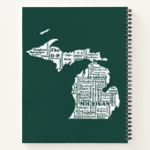 Groene staat van Michigan steden Notitieboek (Achterkant)