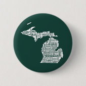 Groene staat van Michigan steden Ronde Button 5,7 Cm (Voorkant)