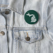 Groene staat van Michigan steden Ronde Button 5,7 Cm (In situ)