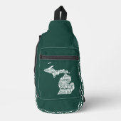 Groene staat van Michigan steden Sling Bag (Voorkant)