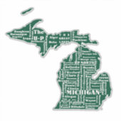 Groene staat van Michigan steden Sticker (Voorkant)
