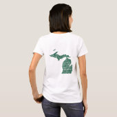 Groene staat van Michigan steden T-shirt (Achterkant volledig)