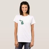 Groene staat van Michigan steden T-shirt (Voorkant volledig)