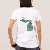 Groene staat van Michigan steden T-shirt (Achterkant)