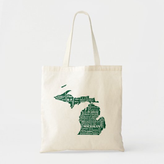 Groene staat van Michigan steden Tote Bag (Voorkant)