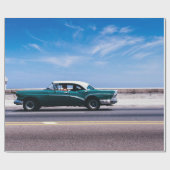 Groene staatsgreep op grijze asfaltweg cadeaupapier (Vlak)