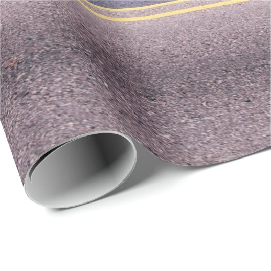 Groene staatsgreep op grijze asfaltweg cadeaupapier (Rol Hoek)