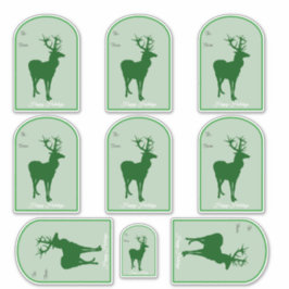 Groene Stag Deer Prettige feestdagen naar en van Sticker