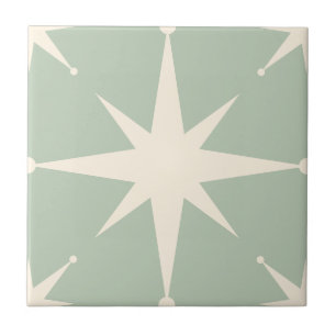 groene Starburst Mid Century Modern  Tegeltje
