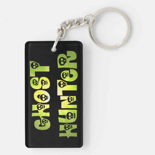 Groene Starburst Skulls Ghost Hunter sleutelketen Sleutelhanger (achterkant)