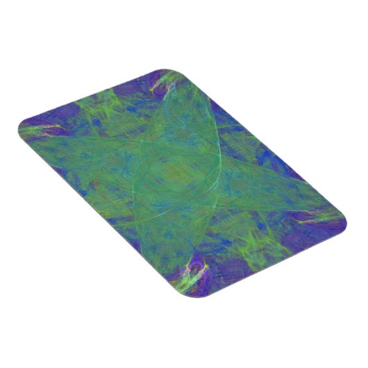 Groene Starfish op Paars Abstract Magneet (Rechterzijde)