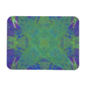 Groene Starfish op Paars Abstract Magneet (Horizontaal)