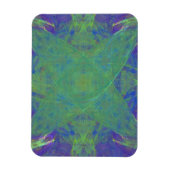 Groene Starfish op Paars Abstract Magneet (Verticaal)