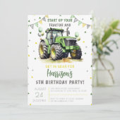 Groene Start Up Uw Tractor Verjaardag Kaart (Staand voorkant)