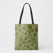 Groene Steampunk Gear Medallion boodschappentas Tote Bag (Voorkant)