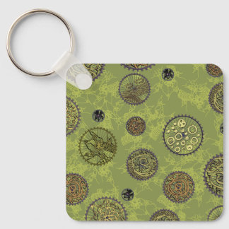 Groene Steampunk Tandwiel Medaillons Sleutelhanger