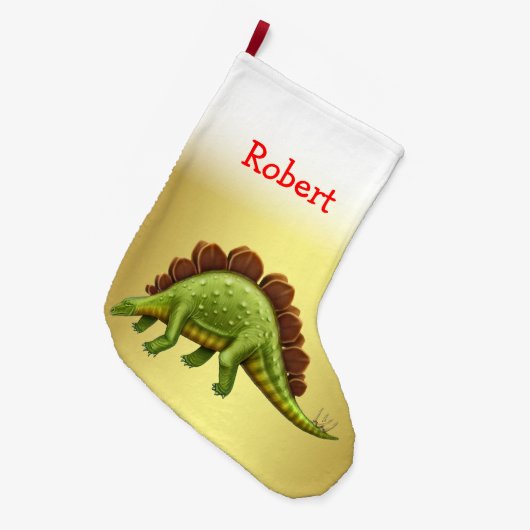 Groene Stegosaurus Dinosaur kerststaart Grote Kerstsok (Voorkant (Hangend))