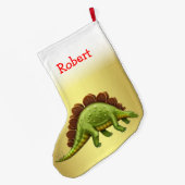 Groene Stegosaurus Dinosaur kerststaart Grote Kerstsok (Achterkant (Hangend))