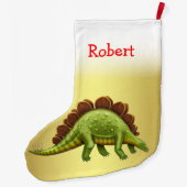 Groene Stegosaurus Dinosaur kerststaart Grote Kerstsok (Achterkant)