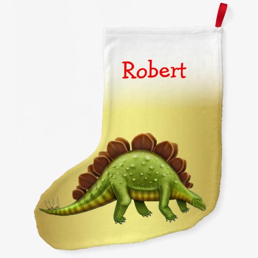 Groene Stegosaurus Dinosaur kerststaart Grote Kerstsok (Achterkant)