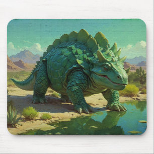 Groene Stegosaurus en woestijnzwembad Muismat