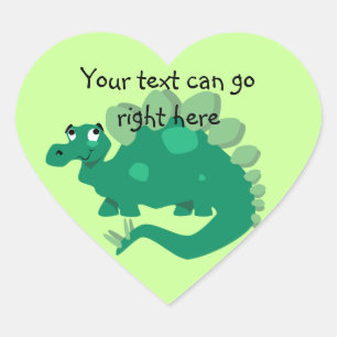 Groene Stegosaurus Hart Stickers