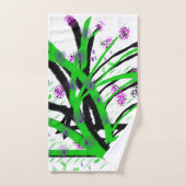 Groene Stelen Paarse Bloesems  Bad Handdoek (Handdoek)
