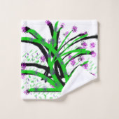 Groene Stelen Paarse Bloesems  Bad Handdoek (Wasdoekje)