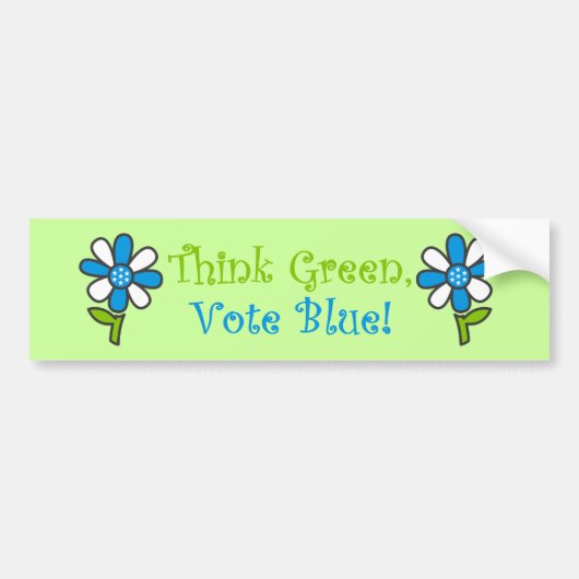 Groene stemming Blauwe Bumperstickers (Voorkant)