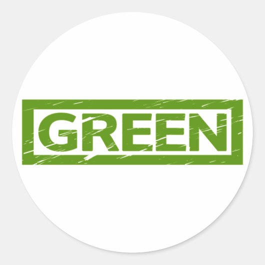 Groene Stempel Ronde Sticker (Voorkant)