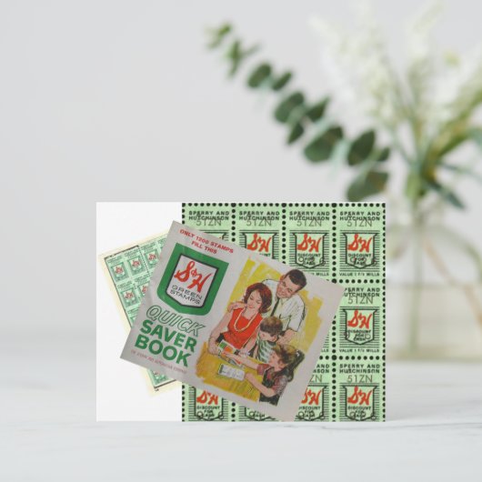 Groene stempels briefkaart (Staand voorkant)