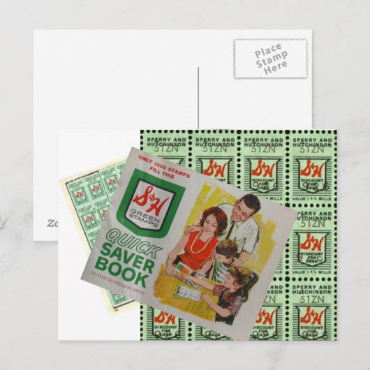 Groene stempels briefkaart (Voorkant / Achterkant)