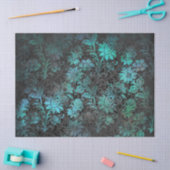 Groene Stencil Bloemen op steenkoolontkoppeling Tissuepapier (Craft)