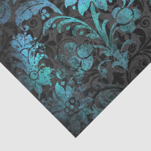 Groene Stencil Bloemen op steenkoolontkoppeling Tissuepapier (Detail)