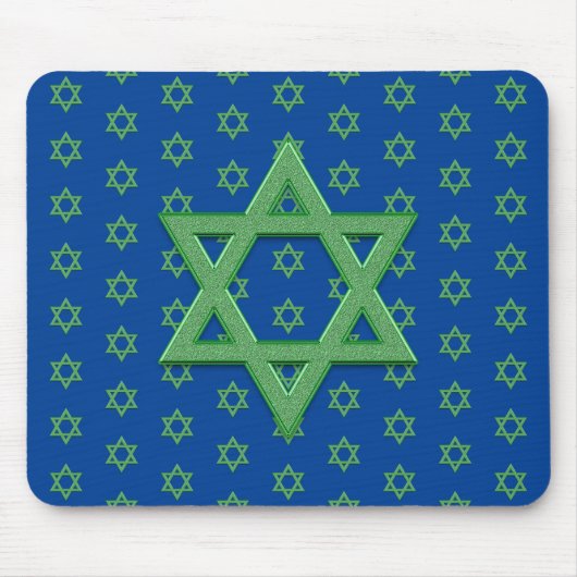 Groene Ster van David Naadloos Muismat (Voorkant)