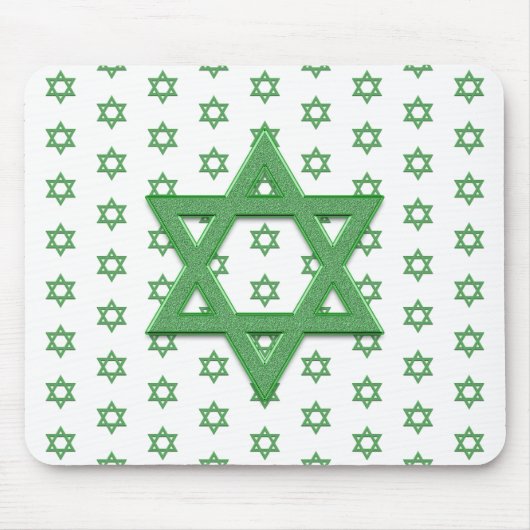 Groene Ster van David Naadloos Muismat (Voorkant)
