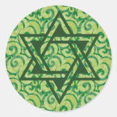Groene ster van David stickers (Voorkant)