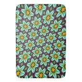 Groene sterren Bloemenpatroon Badmat (Voorkant Verticaal)