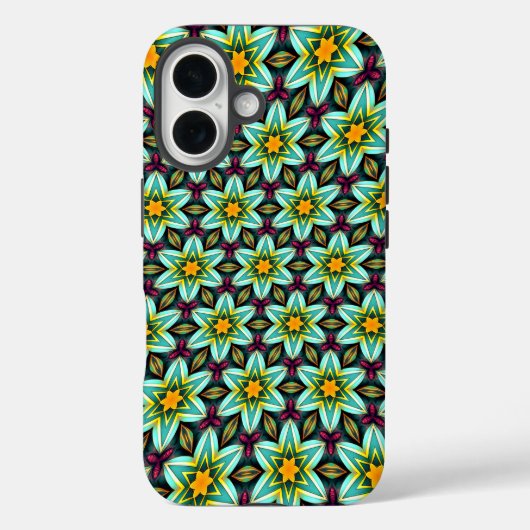 Groene sterren Bloemenpatroon Case-Mate iPhone Case (Achterkant)