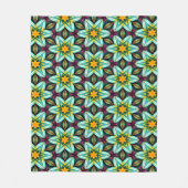 Groene sterren Bloemenpatroon Fleece Deken (Voorkant)