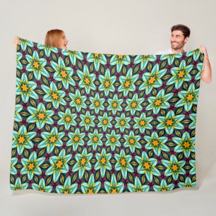 Groene sterren Bloemenpatroon Fleece Deken