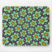 Groene sterren Bloemenpatroon Muismat (Voorkant)